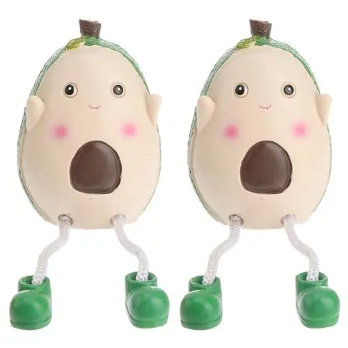 Produktbild: Warmhm 2st Avocado-Puppe Paar Figuren Deko Dekofiguren Liebespaar Liebe Figuren Deko Kantensitzer Figuren Avocado Figur Zimmer Spielfiguren Sammelfiguren Deko Harz Baby Regal Nordisch