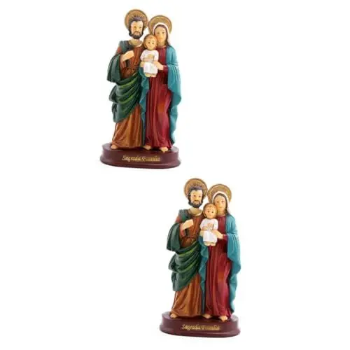 Produktbild: Warmhm 2st Jesus-Ornament Jungfrau Maria Figur Weihnachten Im Freien Desktop-dekor Kirchenstatue Statuen Im Freien Tischdekoration Kind Jesus-Statue Draussen Harz Büro Porzellanfigur