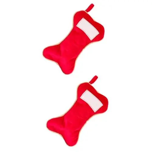 Produktbild: Warmhm 2st Weihnachtsgeschenktüte Santa Säcke Sackleinen-geschenktüten Cartoon-strumpfbeutel Weihnachtssockentasche Weihnachtskamin Weihnachtsstrümpfe Zum Aufhängen Rot Stoff