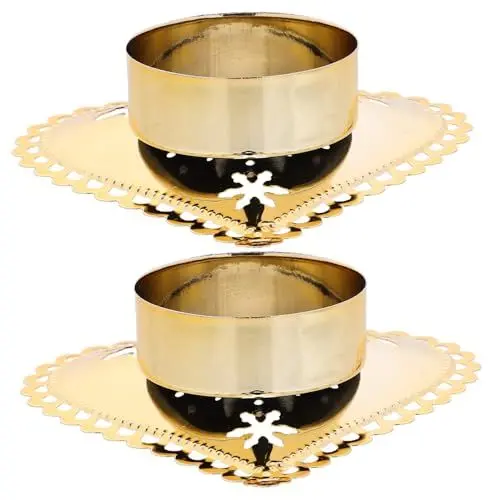 Produktbild: Warmhm 2pcs Herzförmige Kerzenhalter Weihnachten Decor Metall Weihnachten Kerze Stehen Teelicht