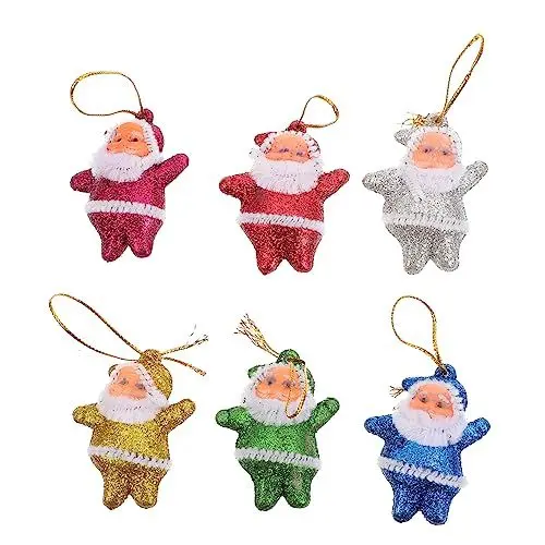 Produktbild: Warmhm 30 Stück Glitzernde Weihnachtsmann-Puppen-Anhänger Mini-Weihnachtsmann-Anhänger Weihnachtsmann-Figur Ornament Statue Geschenkfüller Weihnachtsdekoration