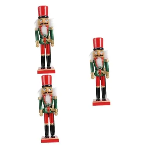 Produktbild: Warmhm 3 STK Nussknacker-marionetten Dekoration Weihnachten Nussknacker Marionette Weihnachtliche Kamindekoration Weihnachtliche Tischdeko Esstisch Dekor Mutter Hölzern Kind Haushalt