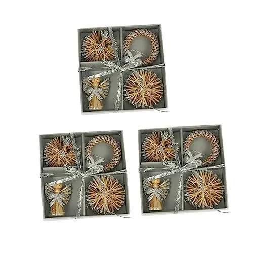 Produktbild: Warmhm Weihnachten Party Ornamente Kreative Weihnachten Stroh Dekorationen Weihnachten Baum Festliche