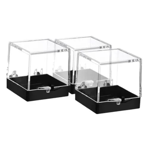 Produktbild: Warmhm Mineral Probe Fall Set 3 Stücke Probe Display Boxen Schwarz Boden Schaufenster 35x35x35cm Für