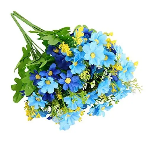 Produktbild: Warmhm 3st Kunstblumen-Gerbera-gänseblümchen Künstliche Sonnenblumenranke Künstliche Gänseblümchen Hochzeit Blumenarrangements Dekor Gänseblümchen-strauß Pflanze Braut Springende Orchidee