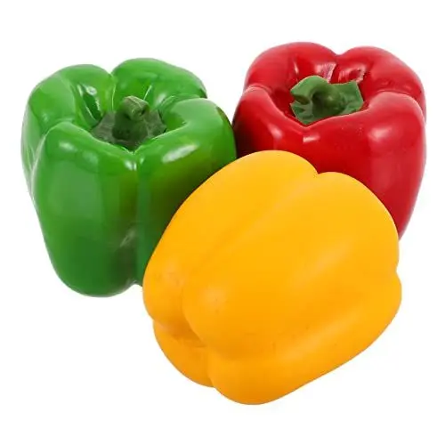 Produktbild: Warmhm Realistische Künstliche Paprika – 3 Stück Simulationsgemüse Mit Details Für Fotografie Und Heimdekoration