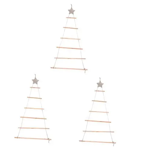 Produktbild: Warmhm 3st Weihnachts Baum Wandbehang Rustikale Wohnkultur Weihnachtsbaum Hängen Weihnachtsdekoration Weihnachtszweig Leiter Dekoration Baumleiter AST Hängt Kind Holz Das Schild Hölzern