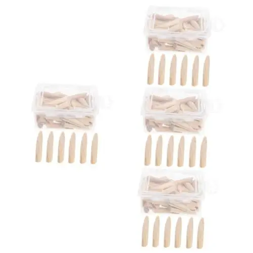 Produktbild: Warmhm 4 Sätze Schräglochstopfen Aus Massivholz Taschenlochstopfen Holzbearbeitungsverbinder Taschenloch-zierstopfen Versteckter Dübel Mit Holzschraubenloch Holzstopfen Beige 50 Stück * 4
