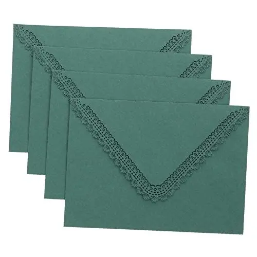 Produktbild: Warmhm Briefumschläge Hochzeitskarte Geldgesch Einladungskarten Mit Gehäkeltem Rand Grußkarten Umschläge Für Hochzeiten Brautpartys Und Geburtstagsfeiern