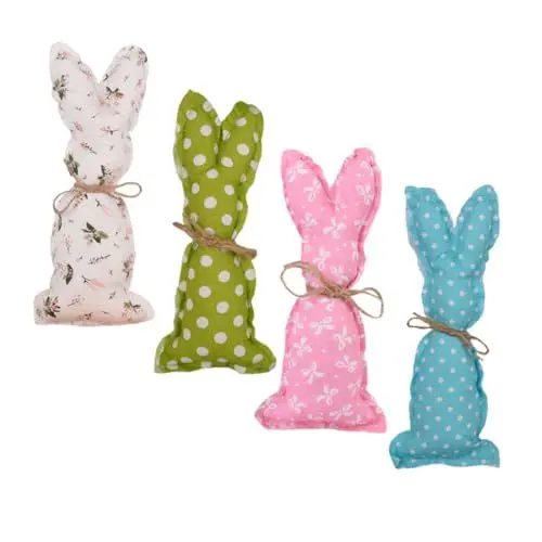 Produktbild: Warmhm 4 Stück Osterhase Frühlingsstoffhase Hasendekorationen Ausgestopfter Stoffhase Ostertier-puppenspielzeug Ostern Stofftier Füllung Kind Baumwolle Dekorationszubehör