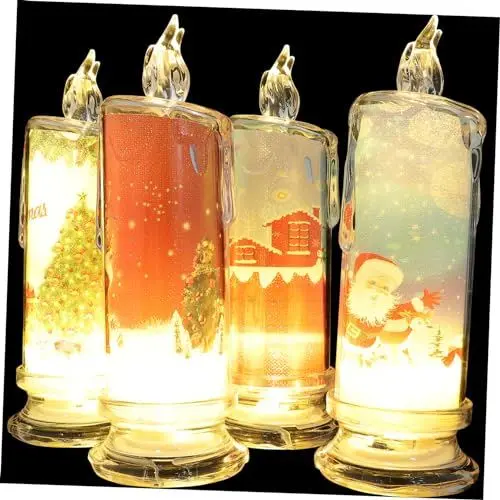 Produktbild: Warmhm -weihnachtskerzen für Heimdekorationen Flammenlose Kerzen Weihnachtsfeierkerzen 4