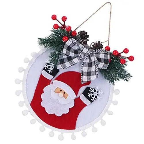 Produktbild: Warmhm 4 Stück Weihnachtskranz Ornament Party festlicher Kranz Haustür hängender Kranz weihnachtsdeko Weihnachtsgirlande Christbaumschmuck Weihnachtsbaum-Anhänger Kranz der Haustür