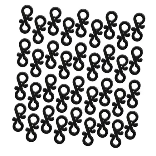 Produktbild: Warmhm 50 Stück Weihnachtsbaum-Lichterhaken weihnachtsbaumbeleuchtung weihnachtsbaumlichter haken für weihnachtsdeko leichte Aufhänger für Dachrinnenschutz Seil Lichtclips pp Black