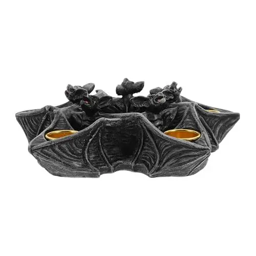 Produktbild: Warmhm Harz Fledermaus Kerzenhalter Halloween Dekorationen Kerzenhalter für Partys