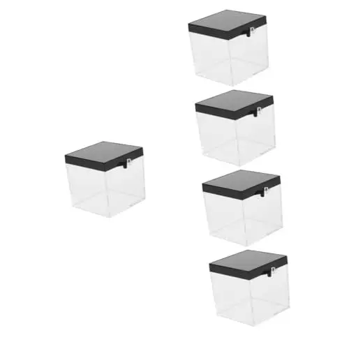 Produktbild: Warmhm 5 Sätze Mineralische Standardbox Vitrine Mit Diamanten Klarsichtkoffer Für Gitarrenplektren Mineralien-display-boxen Sammlerstück-displayboxen Übersichtliche Vitrinen 6 Stück * 5