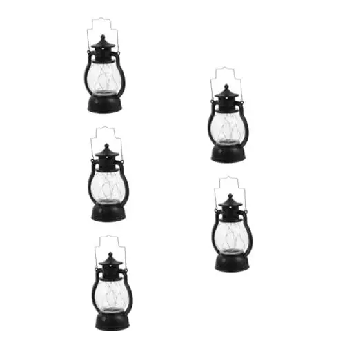 Produktbild: Warmhm 5 Stück Retro Öllampe Öllaterne Camping Laterne Praktische Campingleuchte Zeltlampe Griff Campinglampe Hängende Zeltleuchte Tragbare Zeltleuchte Tragbare Zeltleuchte