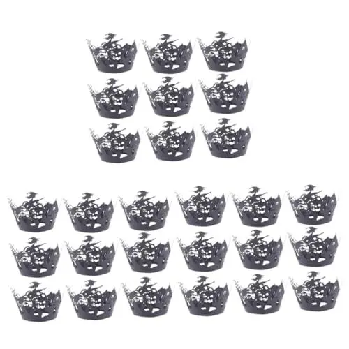 Produktbild: Warmhm 3 Sets Stabile Flexible Kuchenbecher Aus Papier Halloween-cupcake-förmchen Spitze Muffin-cupcake-förmchen Für Party 20 Stück * 3