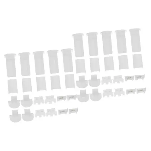 Produktbild: Warmhm 64 STK Plissee-Reparaturzubehör Ersatzteil für Plissee Fenstervorhänge Vorhang Plissee-Laschen Plissee-Ersatz Jalousie Komponente Lamellen Gardinenstange Werkzeug pom Kunststoff