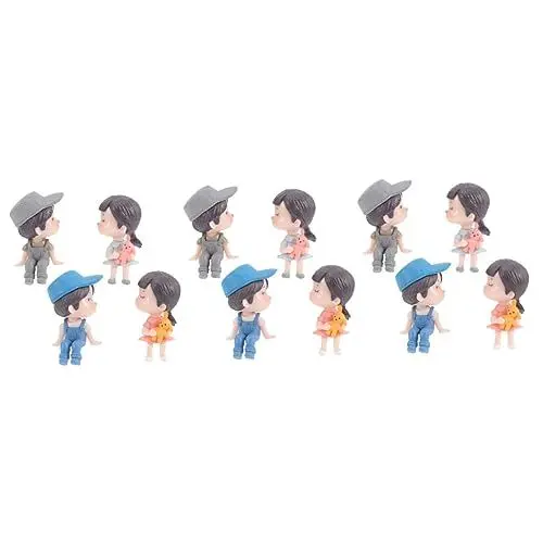 Produktbild: Warmhm 6 STK Autoteile Puppenzubehör Hochzeitsdeko Kuchen Auto Zubehör Paar Figuren Kuss-Paar-Statue Valentinsfiguren Cartoon-Paar-Handwerk Harz Liebhaber Mittelkonsole
