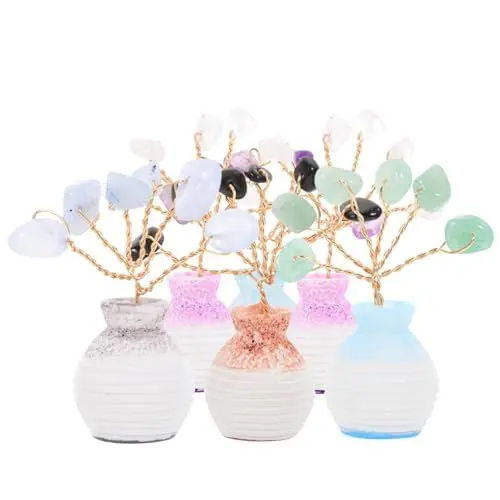 Produktbild: Warmhm 6 Stück Kristallvasen Dekoration Vase Heimdekoration Kristallbaum Tischdekoration Kristallhandwerk Kristallbaum Kunsthandwerk Dekoration Für Zuhause Schreibtisch