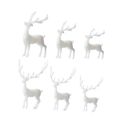 Produktbild: Warmhm 6st DIY-kristall-epoxy-Form Silikonformen Für Harz Mini-stuffies Bonsai- Hirsch Figur Miniaturdekoration REH Epoxidharz-füllmaterial Spielzeuge Tier 3D Weiß Füllstoff Elch