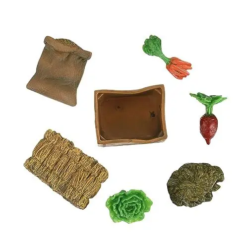 Produktbild: Warmhm PVC Miniatur Bauernhof Spielset 7-teiliges Modell Gemüsegarten Requisiten Für Die Landschaftsgestaltung