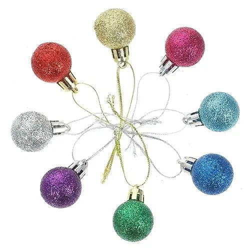 Produktbild: Warmhm 80 Stück Kunststoff Weihnachtsbaumkugeln Rot Grün Weihnachtsschmuck Weihnachtsbaum Hängekugeln Weihnachtsbaum Anhänger