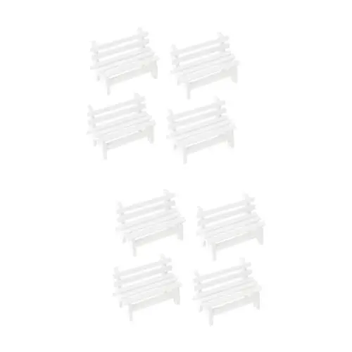 Produktbild: Warmhm 8 STK Stuhl Foto Requisiten Mini-Gartenbank märchenhafte gartenbank Ornament Tischdekoration stühle Modelle Mini-Möbel Mikro-Landschaftsdekor Schreibtisch Holzstuhl Kleiner Stuhl