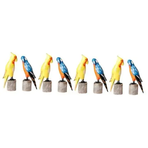 Produktbild: Warmhm 8 Stück Papageien-Ornamente Desktop-Vogelskulptur Liebhaber-Papageienstatue Tiermodell Außendekoration Für Paare Dekoration Für Büro Zuhause Desktop-Dekoration