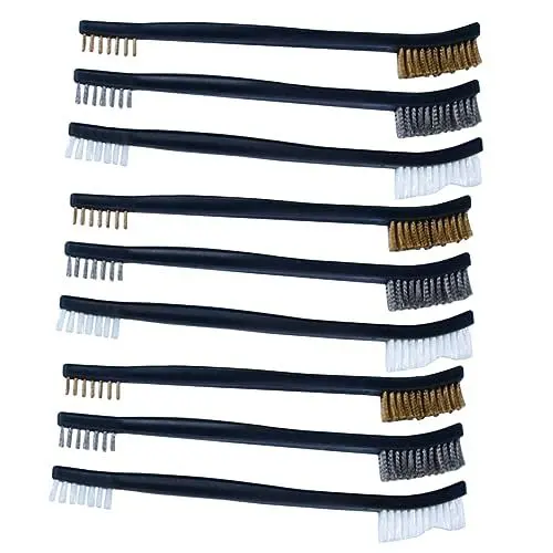 Produktbild: Warmhm 9St Auto reinigungsbürste Autorillenbürste Draht zum Reinigen Draht für Motortür Fensterbürste rostfrei reinigungsbürsten Cleaning Brush doppelköpfige Bürste Auto ölbürste Black