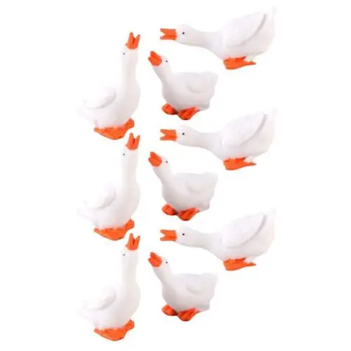 Produktbild: Warmhm 9-Teiliges Deko-Set Für Den Garten Winzige Statuen Gänsemodell Mini-Tiermodell Winzige Gänsestatue Mikro-Gansfigur Miniatur-Tierschmuck Gänschen-Ornamente Set Harz
