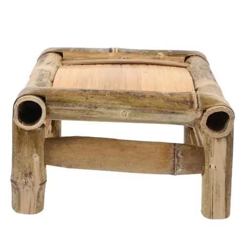 Produktbild: Warmhm Bambushocker kinderhocker kindermöbel tritthocker footrest Schlafzimmerhocker fußlehne Küchenhocker für Kleinkinder Hocker aus Bambus Hocker Bambus Hocker zum Sitzen Kleiner Hocker