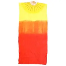 Produktbild: Warmhm Bauchtanz Seidenfächer Schleier Langer Fächer Bauchtanz Tanzen Seidenfächer Langer Fächer für Party Bühnenaufführung Hochzeit Geburtstag Party Dekoration Rot Gelb