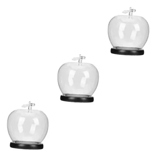 Produktbild: Warmhm Blumendekor 3 Stück Glas-Display-Kuppel Ewige Blumenkuppel Getrocknete Blumen-Display-Glasabdeckung Kleine Cloche Glaskuppel Für Lebensmittel Glaskuppel Kerzenbecher Tortenständer