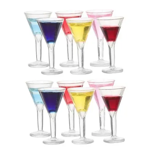 Produktbild: Warmhm 12 Bunte Mini Weingläser Als Zubehör Für Puppenhaus Und Spielzeugwelt