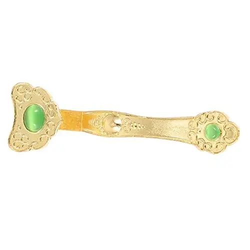 Produktbild: Warmhm Desktop- Ruyi-Ornament Aus Legierung Goldenes Ru Yi Mit Jade Ruyi-Figur Ruyi-mittelstück Für Den Tisch Wohlstandsfigur Chinesisches Ruyi-Modell Ruyi Anhänger Glücklich Statue
