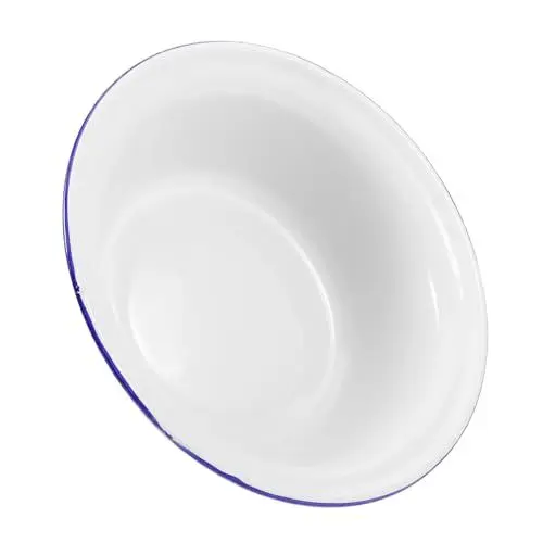 Produktbild: Warmhm Emaille-schüssel Dekorativ Für Suppe Retro-design Für Küche Haushalts-emaillegeschirr Schmalzölschüssel Und Teigrührschüssel Aufbewahrungsschüssel Für Suppen Leere