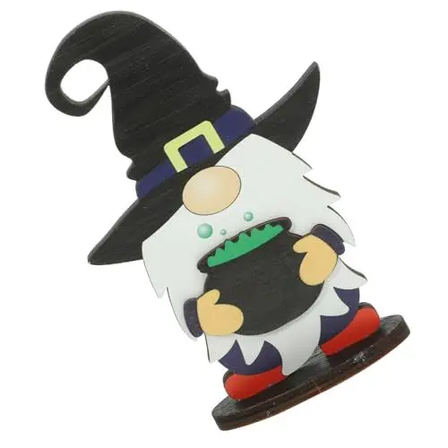 Produktbild: Warmhm Hölzerne Halloween-gnom-Ornamente Halloween-Party- Hölzernes Tischschild in Gnomenform Tischdekoration für Halloween