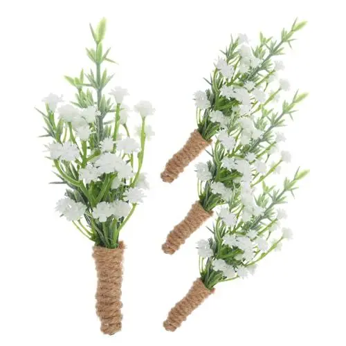 Produktbild: Warmhm Künstliche Boutonnieres Für Hochzeit Bräutigam Baby Atem Blumen Real Touch Rosen Für Trauzeugen Revers