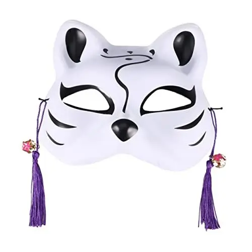Produktbild: Warmhm Japanische Traditionelle Masken Fox Japanische Anime- Masken Maskerade Kostüm Maske Japanische Tiermasken Ball- Prom- Augenkostüm Kitsune Masken Cosplay Kleidung Frau Fuchs Anbe