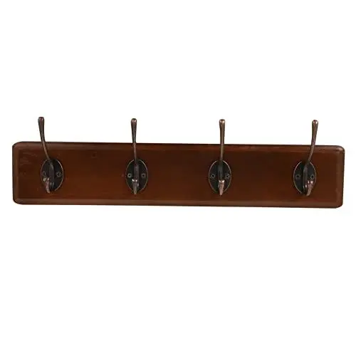 Produktbild: Warmhm Elegante Wandhakenleiste Aus Kiefernholz Stabile Haken Zum Aufhängen Für Schlafzimmer Und Badezimmer