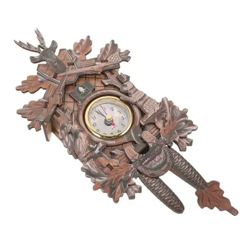Produktbild: Warmhm Wanduhr Im Retro-Stil Vintage Ohne Batterie Aus Holz Pendel Für Wohnzimmer Arbeitszimmer Schlafzimmer