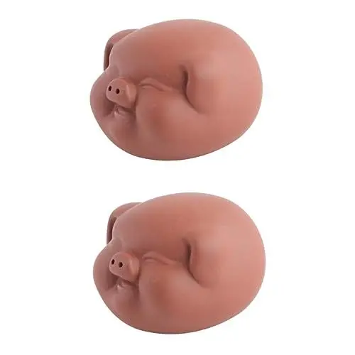 Produktbild: Warmhm 2 Stück Rote Keramik-schweinestatue Handgeschnitzte Schweineskulptur Teehandwerk- für Wohnzimmer und Küche