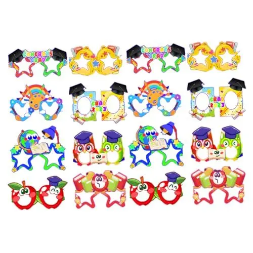 Produktbild: Warmhm Partyzubehör 32 Stk Vorschulabschluss Dekorationen Abschlussbrillen Requisiten Geschenke Zum Vorschulabschluss Grad Party Brille Abschlussfeier Kind Kleidung Zubehör Papier