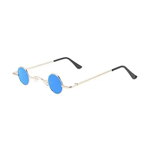 Produktbild: Warmhm Retro Punk Sonnenbrille mit Metallrahmen Runde UV Schutz Sonnenbrille für Damen und Herren für Partys Reisen und Modeveranstaltungen