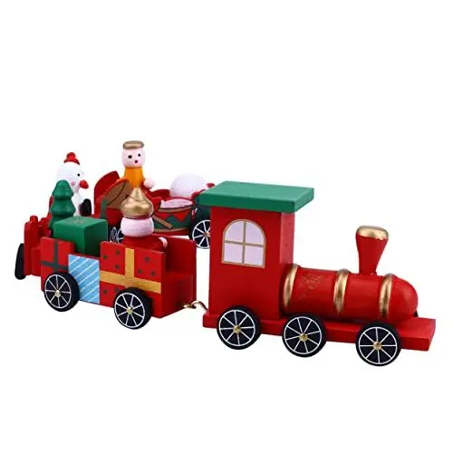 Produktbild: Warmhm Spielzeuge 1stk Hölzerner Zug Miniatur-weihnachtsdeko Sammlerzug Aus Süßer Mini-Zug Aus Miniatur-weihnachtsschmuck Mini-weihnachtsschmuck Weihnachtszug Aus Esstisch Lokomotive