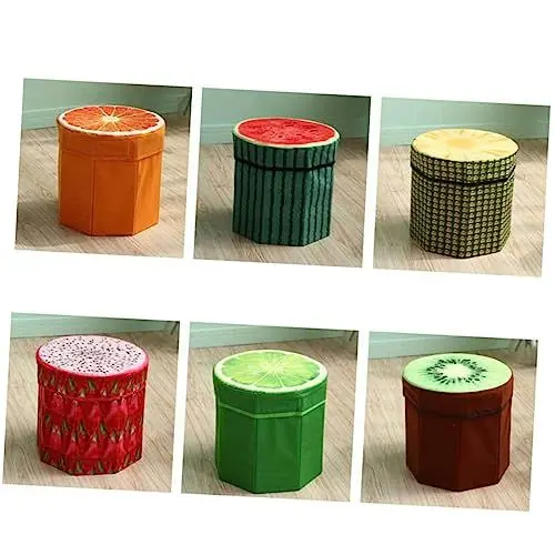 Produktbild: Warmhm Obsthocker-aufbewahrungsbox Kleiner Fußhocker Für Das Wohnzimmer Getuftete Bank Mit Aufbewahrungs-Puff-hocker Verstecktes Fach Einfach Zusammenklappbarer Obst-fußhocker-Sitz