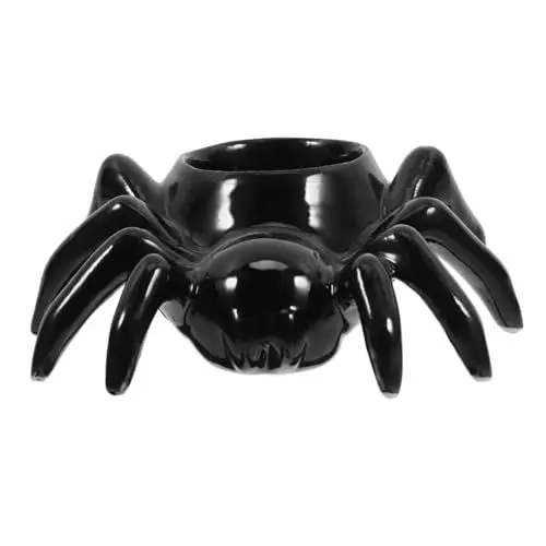 Produktbild: Warmhm Spinnenkerzenhalter Kerzenständer Halloween Kerzenständer Keramik Halloween-Kerzenhalter Halloween-Partydekorationen Teelichthalter Kerzenhalter für Duftkerzen hoher Kerzenhalter