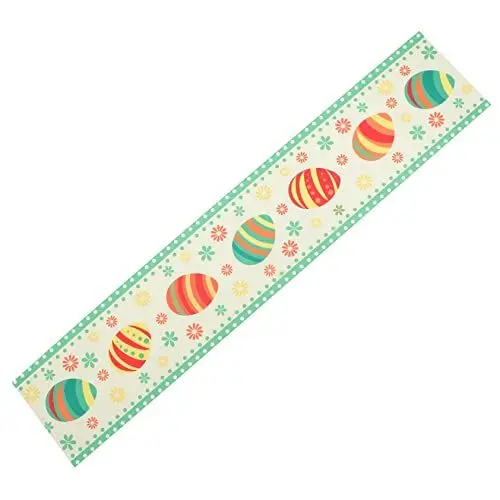 Produktbild: Warmhm Tischläufer Zu Ostern Osterdeko Ostertischdekorationen Esstisch Ostertischläufer Urlaub Tischläufer Frühling Ei Ostern Tischdecke Osterläufer Tischläufer Für Zuhause Polyestertuch