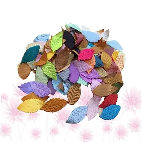 Produktbild: Warmhm 100 Stück Künstliche Seidenblätter Kranz Dekomaterial Bunte Simulierte Blätter Für Blumenkranz Zubehör